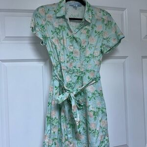 Hill house collard shirt dress with tie